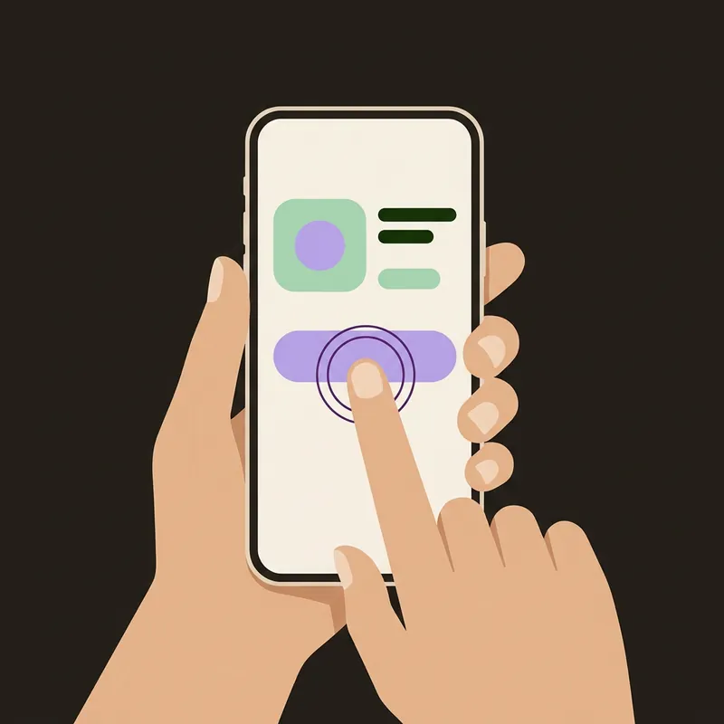 Drawing: a finger taps the Get button in the App Store.
